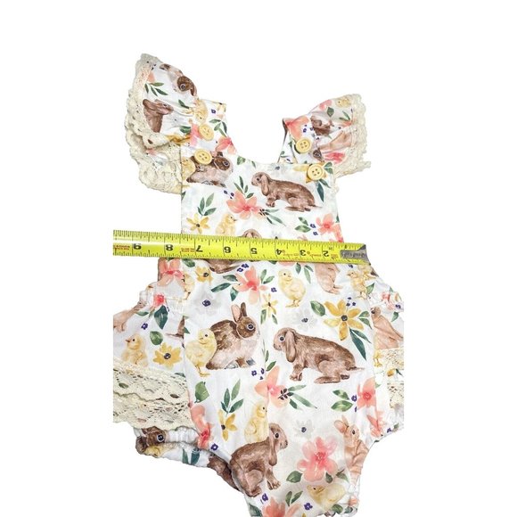 Baby One Piece Cute Romper Easter Theme with Bunnies/Flowers Brand New - Picture 10 of 12